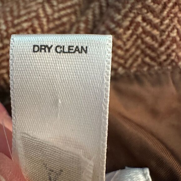 Loft Brown Tweed Embroidered Beaded Wool Blend Pleated A-Line Skirt Size 8 - Picture 5 of 6